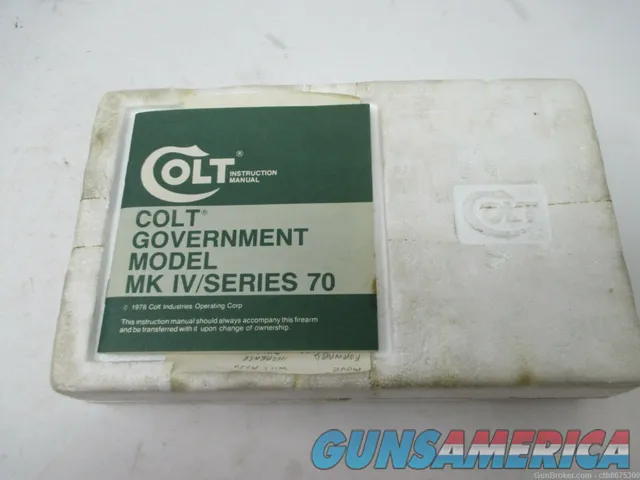 Colt Government Model 5inch Barrel Box Insert & Manual Img-6
