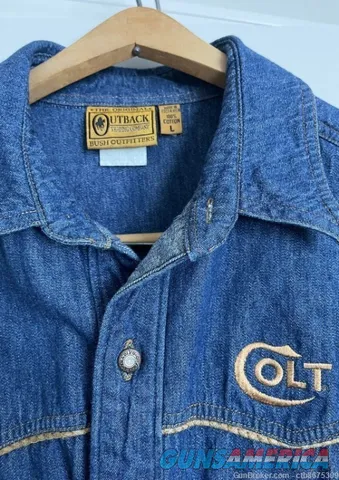 Colt Firearms Denim Shirt Jacket Large. Denim, 100% Cotton.