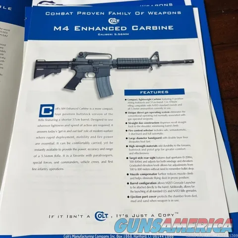 Colt Firearms M16A2 Tri Fold Show Brochure New Old Stock Img-4