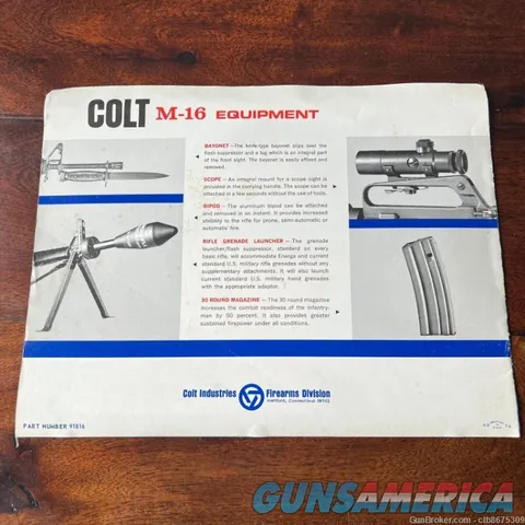  Colt M16 Brochure 5.56 Military Rifle Bulletin D-4 Img-3
