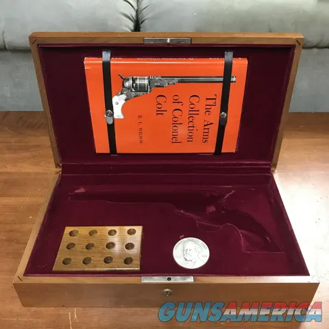 Samuel Colt Sesquicentennial Revolver Wood Velvet Factory Presentation Box 