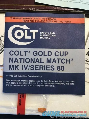 Colt Gold Cup National Match MK IV/Series 80 Original Box Img-10
