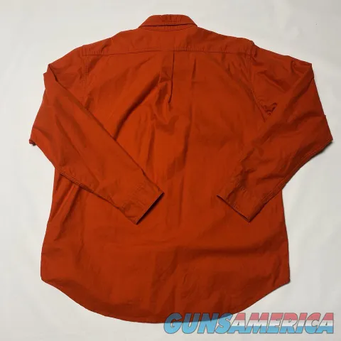 Filson Mens Field Flannel Chamois Shirt L Large Pheasant Red Blaze Orange Warm Img-2