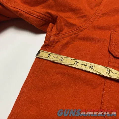 Filson Mens Field Flannel Chamois Shirt L Large Pheasant Red Blaze Orange Warm Img-6