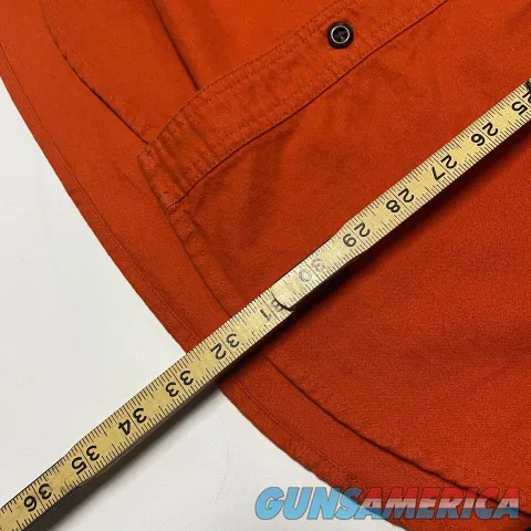 Filson Mens Field Flannel Chamois Shirt L Large Pheasant Red Blaze Orange Warm Img-9