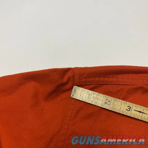 Filson Mens Field Flannel Chamois Shirt L Large Pheasant Red Blaze Orange Warm Img-10
