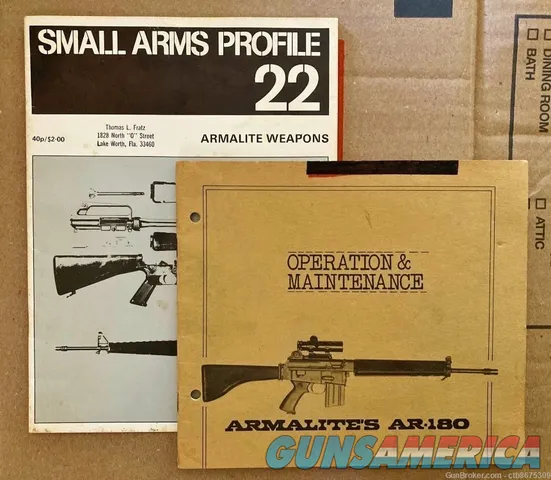 2 ARMALITE MANUALS AR-180 Operation & Maintenance + Small Arms 22 