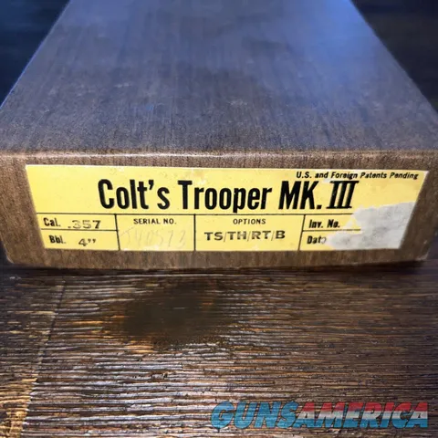 Colt Trooper MKIII Original Box Target & Paperwork