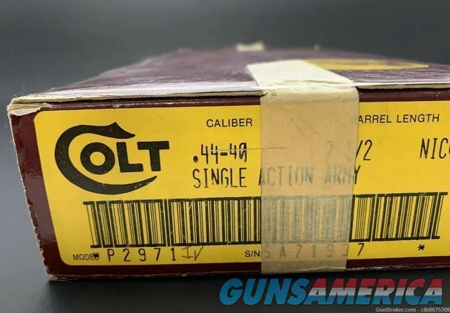 Colt SAA .44-40 Model 7-1/2 Barrel Original Box & Insert Img-5