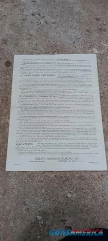 Colt 1911 Automatic Super .38 Specification Sheet Reproduction Img-3