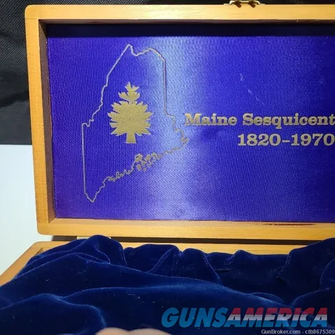 COLT PRESENTATION CASE MAINE SESQUICENTENNIAL WOOD BOX Img-6