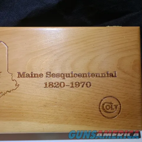 COLT PRESENTATION CASE MAINE SESQUICENTENNIAL WOOD BOX Img-9