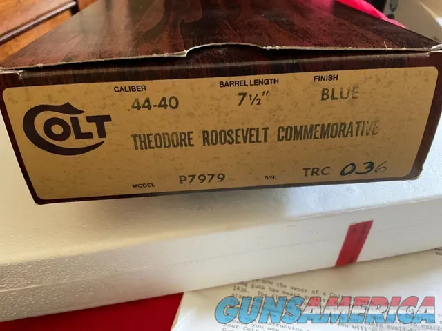 Colt Theodore Roosevelt Commemorative Single Action Army Original Box