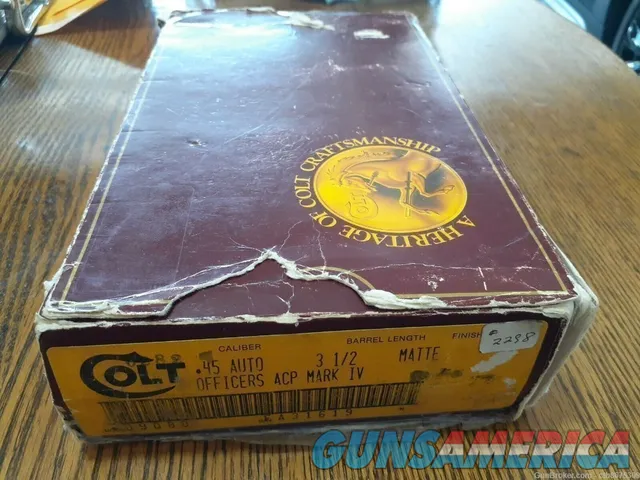 Colt Officers Model Mark IV Original Box & Manual