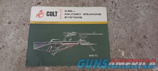 1965 COLT MILITARY WEAPONS SYSTEMS BROCHURE BULLETIN D-2 VINTAGE