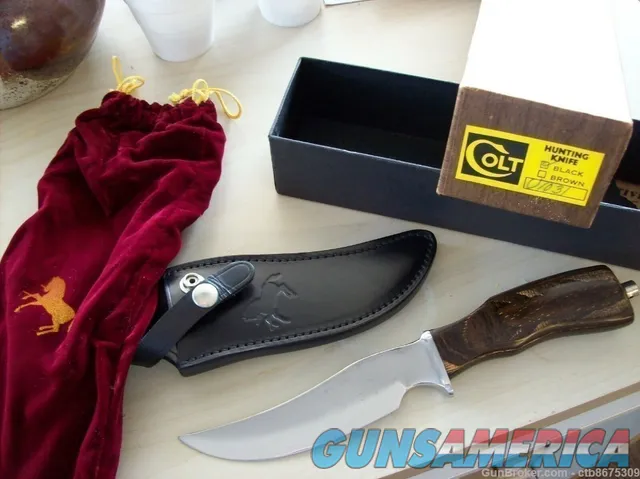 Colt Hunting Knife Skinner Sheffield England Sheath Box Pouch Img-1