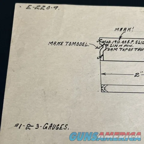 Colt 1911 Gauge Drawing for Slide Stop & Link Pin, Thumb Piece Img-3