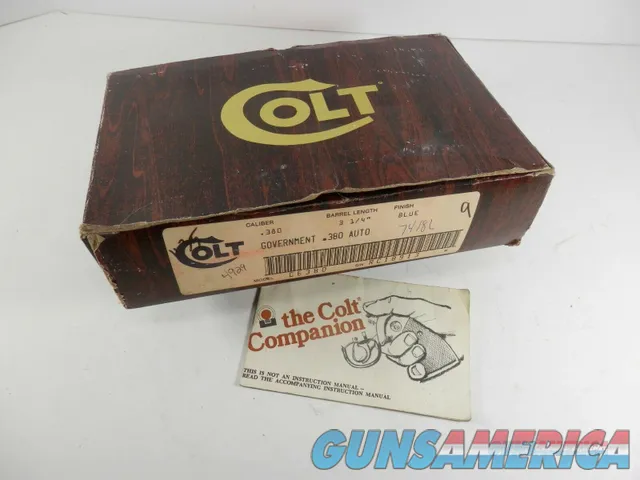 Colt .380 Auto Government Original Box
