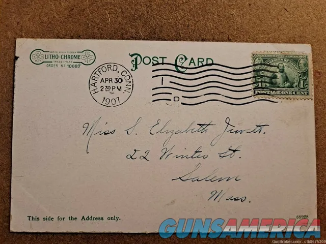 Sam Colt House Post Card 1907 Img-2