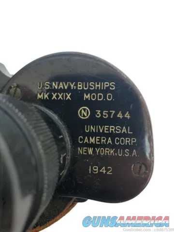 1942 US Navy Buships Mod 0 Binoculars WWII 6x30 W/ Case #35744 Universal Ca Img-4