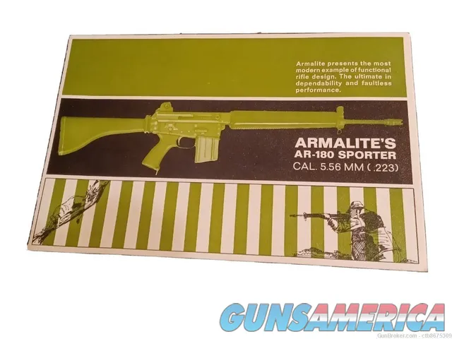 Armalites Ar180 Sporter Cal. 5.56 Mm .223 Pamphlet. Img-4