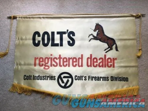 Colt Registered Dealer Banner 21X30" Circa 1970S