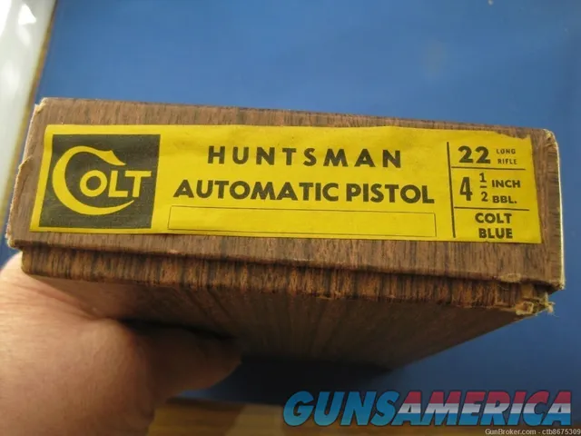 Colt Huntsman Automatic Pistol Box 1956 Era 4 12" 22 LR.