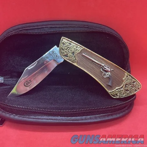 Colt Single Action Army Peacemaker Franklin Mint Collectors Knife with Case Img-4