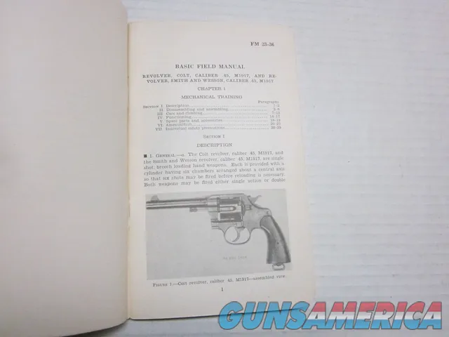 War Depart Manual 1941- Revolver Colt .45 M1917 & Smith Wesson M1917 Illustrated Img-5