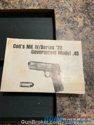 Colt Mark IV Series 70 Government Model Box & Manual Img-2