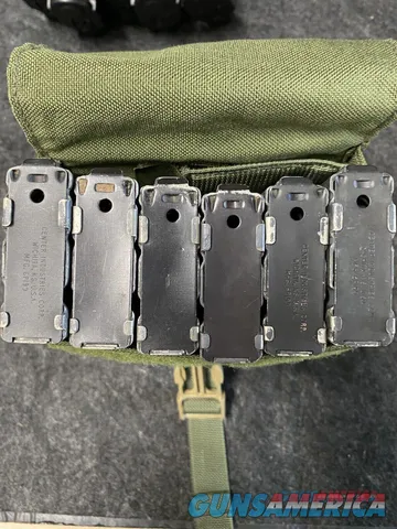 Green M60 Mag Pouch with 6 30rd USGI AR-15 Center Industries Magazines