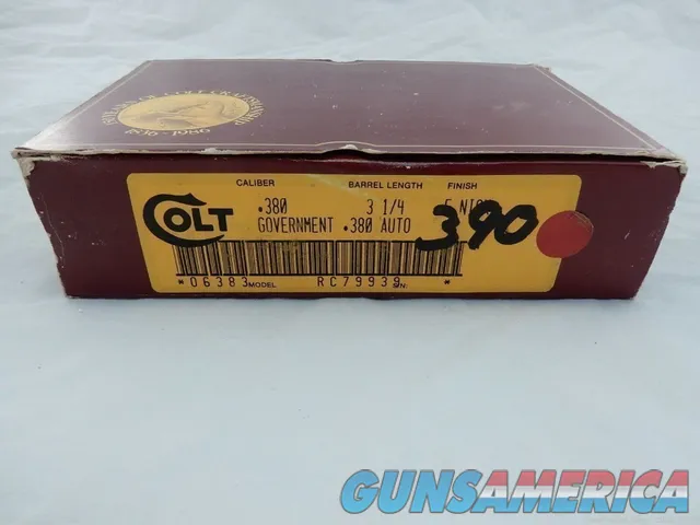Colt Government .380 Original Box & Foam Insert