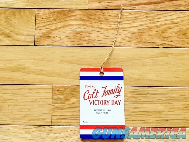 Colt Family Victory Day 1943 Cardboard Tag, Colt Park named for Samuel Col Img-3