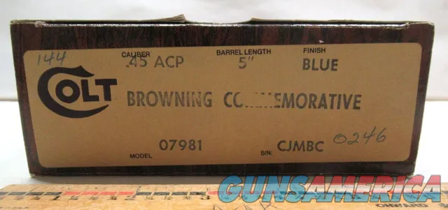 Colt Browning Commemorative .45 ACP Model 07981 Empty Box 126231 Img-2