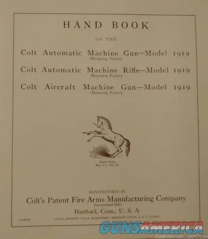 Original Colt 1919 Automatic Machine Gun Handbook Img-5