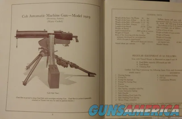 Original Colt 1919 Automatic Machine Gun Handbook Img-8