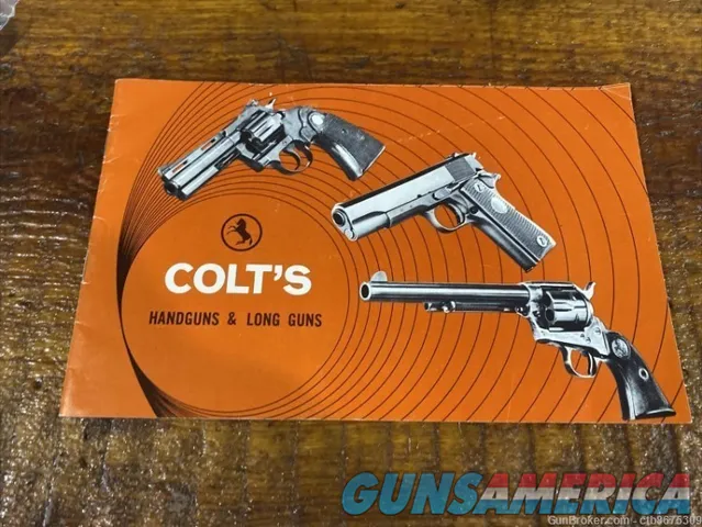 Vintage Colt Pamphlet Showing Colt 1970 Rifles, Pistols and Revolvers.