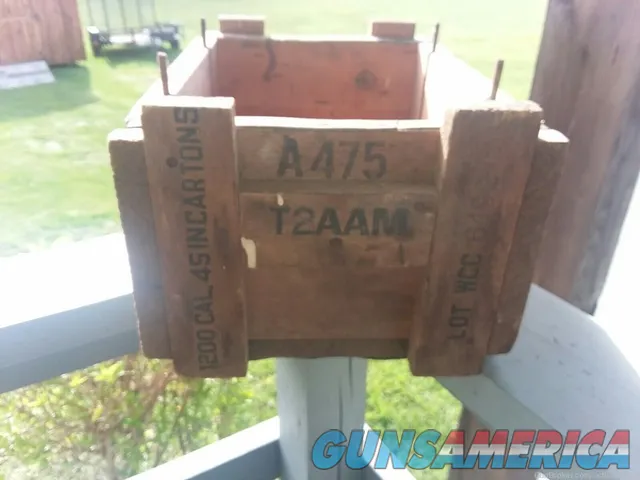 WWII WW2 Colt 1911A1 .45acp ammunition ammo box wood crate M1911  Img-3