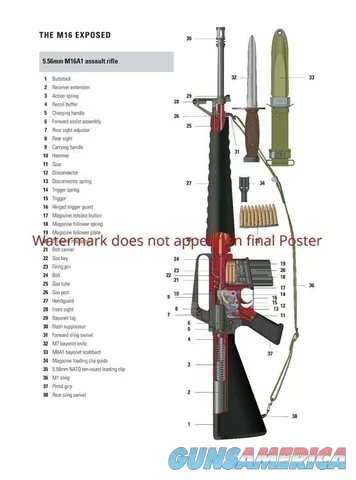 M16 rifle Poster Patent Print Art U.S. Army Military Armalite AR-15
