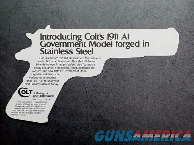 Colt 1911 A1 Mark IV Series 80 Paper Advertising Img-4