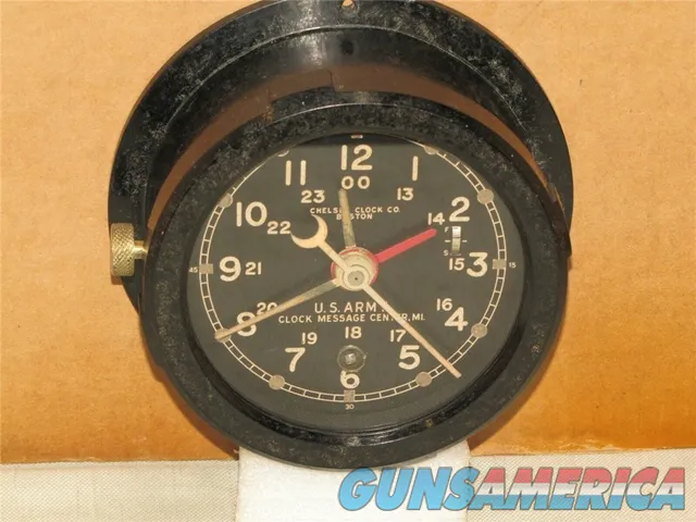 U.S. ARMY M1 MESSAGE CENTER CHELSEA CLOCK 4 1/2 DIAL Img-1