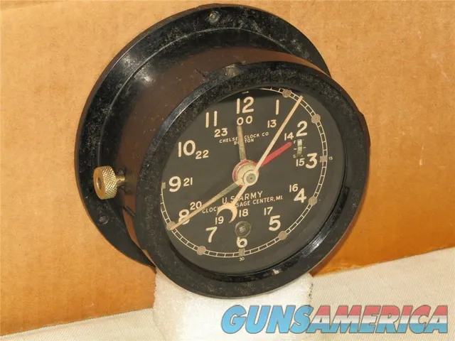 U.S. ARMY M1 MESSAGE CENTER CHELSEA CLOCK 4 1/2 DIAL Img-2