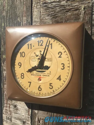 Colt Antique Western Union Naval Observatory Time Wall Clock