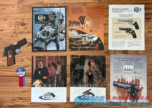 Colt Fliers Handouts Advertising Ephemera and One Pin Button Lot #340