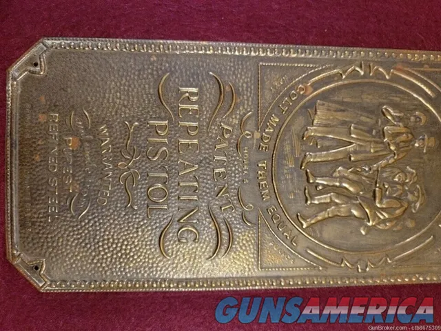 1880s COLT FIREARMS LONDON ARMORY BRASS DOOR PUSH PLATE  Img-4