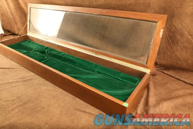 Wooden Rifle Display Case 48"x11"x5" Green Velvet