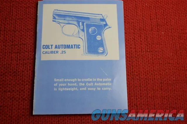 COLT Firearms Factory Junior / JR .25 ACP Manual