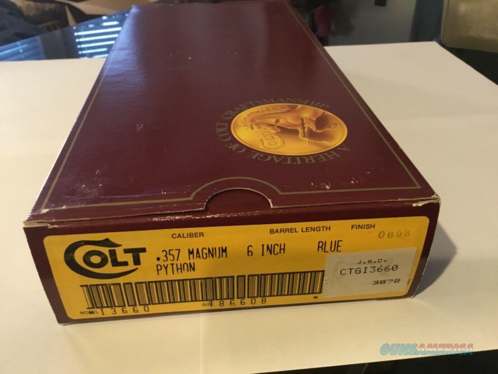 Colt Python 357 Magnum Revolver Original Box w/Manual 
