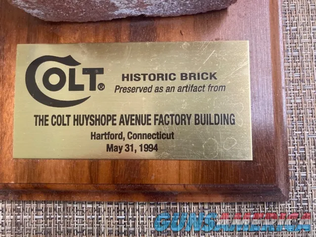 COLT Firearms Factory Historic Brick Artifact with Original Box Img-2