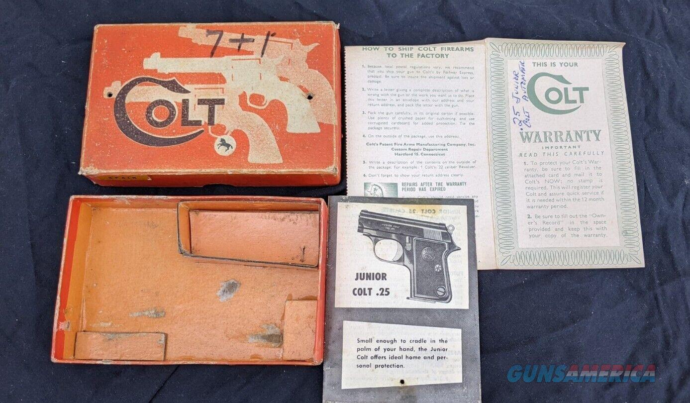 Colt Jr. .25acp Original Box & Pape... for sale at Gunsamerica.com ...